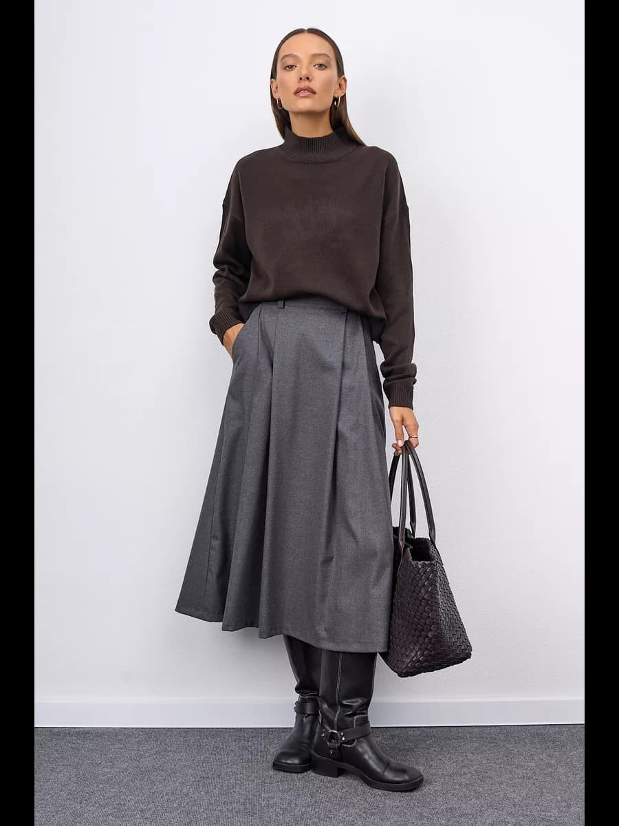 Юбка миди со складками