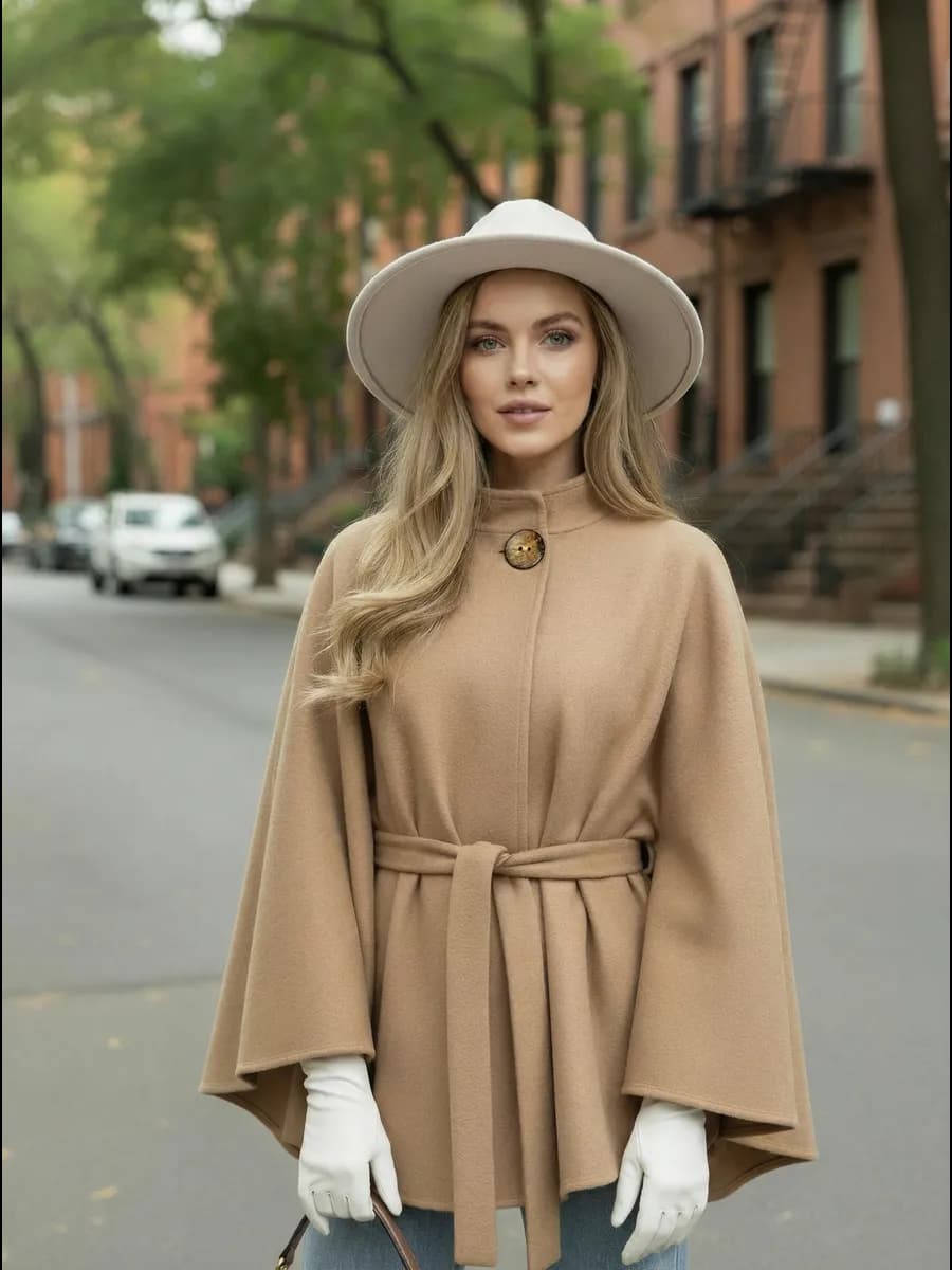 Пальто демисезонное пончо