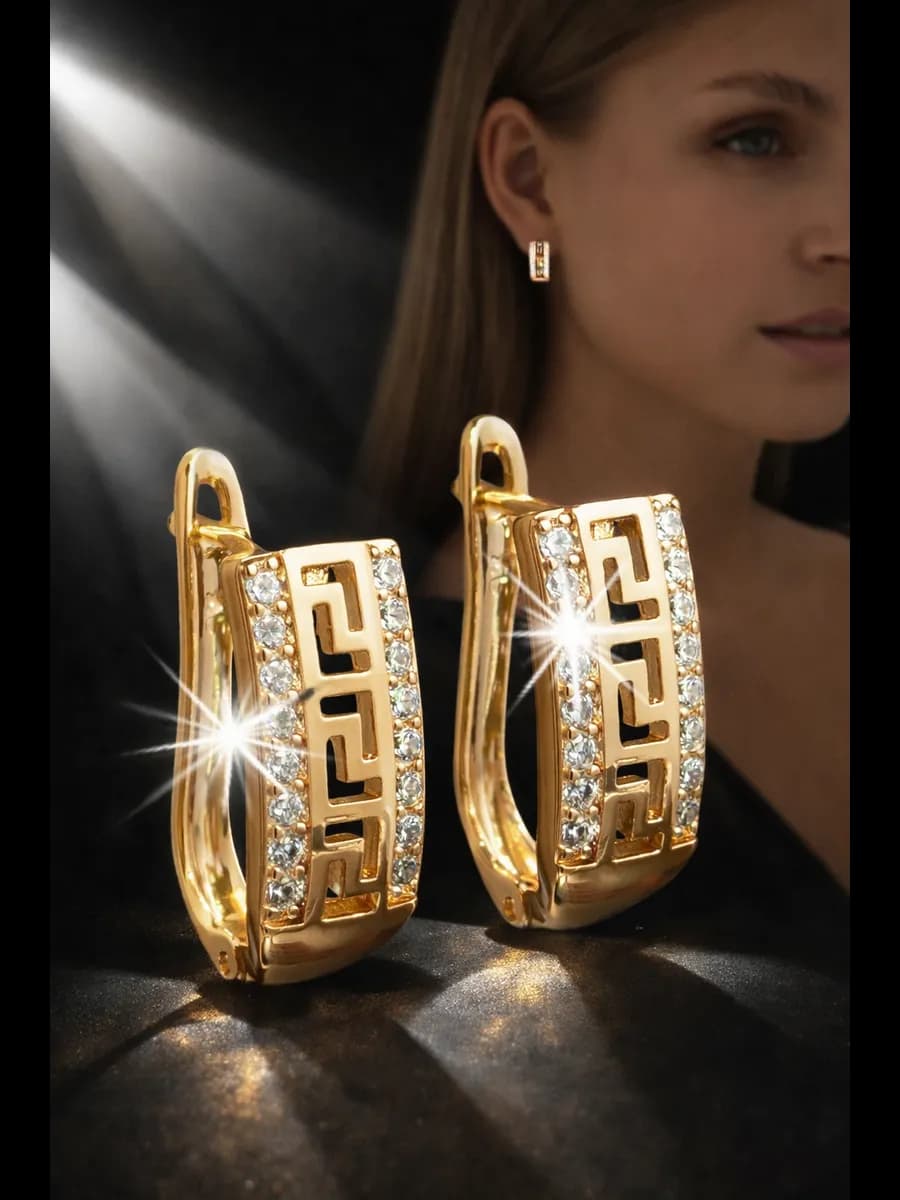 Серьги медицинский сплав бижутерия - фото 1