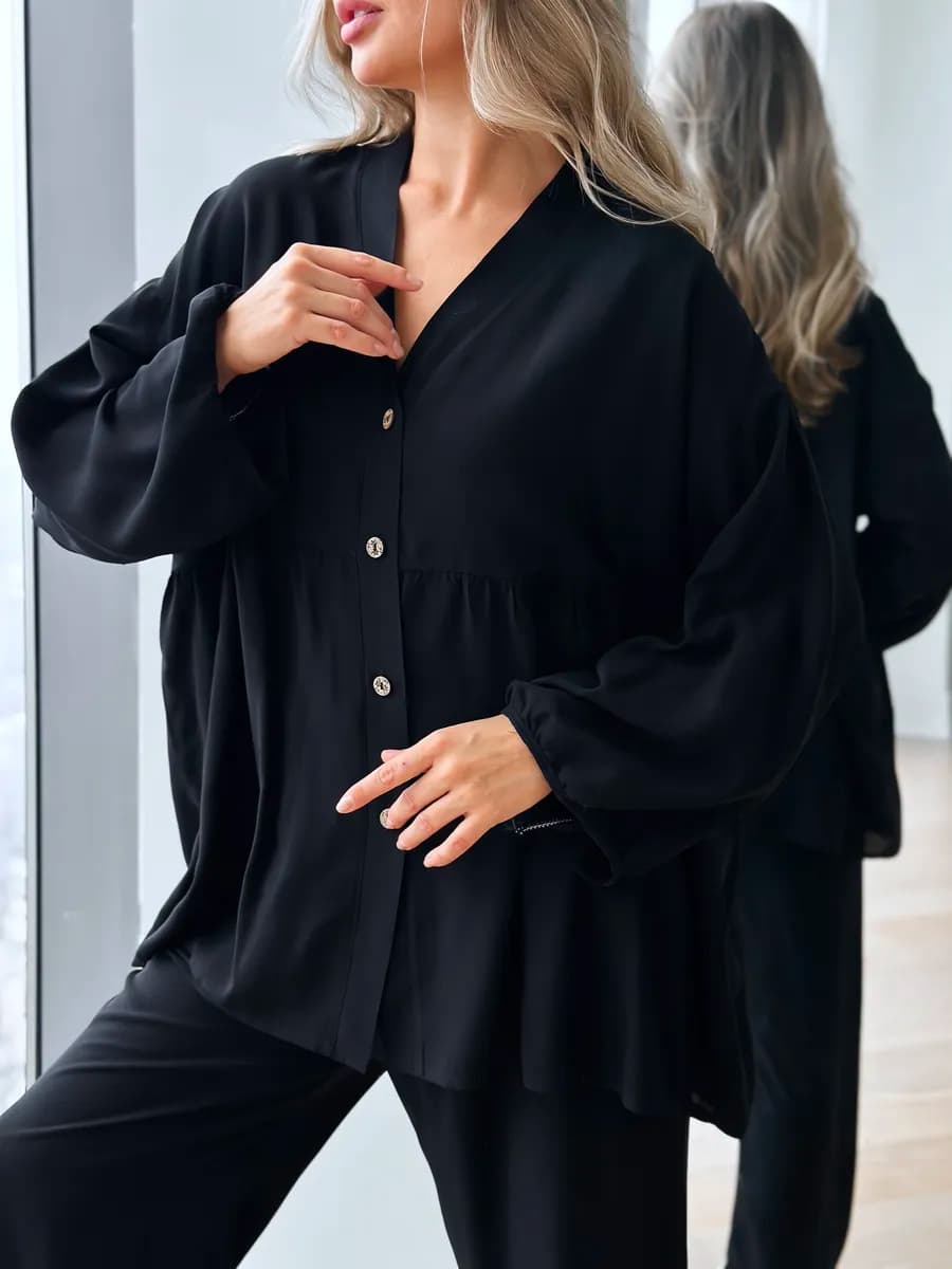 Пижама со штанами хлопок и рубашкой большие размеры нг