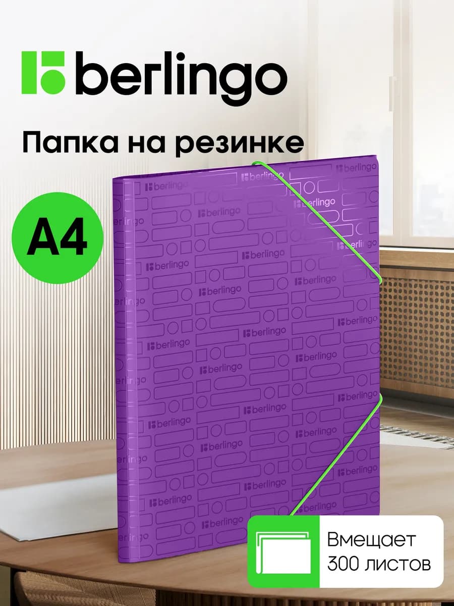 Папка для документов и бумаг на резинке, А4