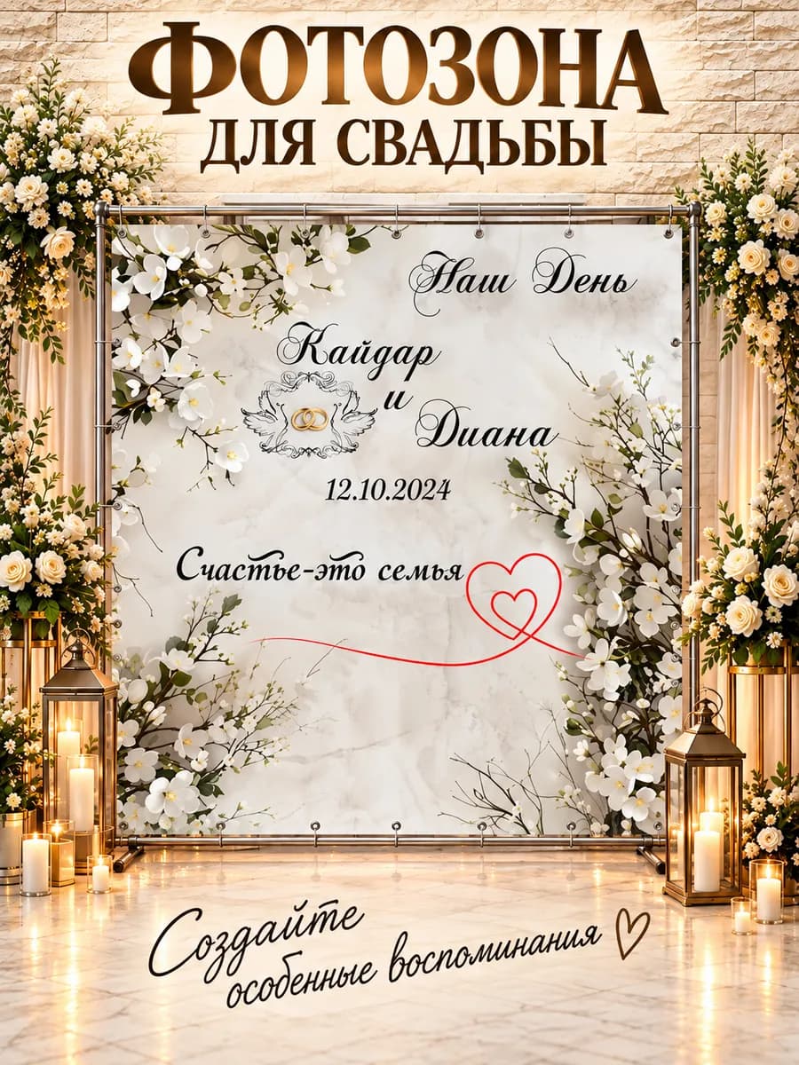 Фотозона баннер для праздника Свадьба 200х200