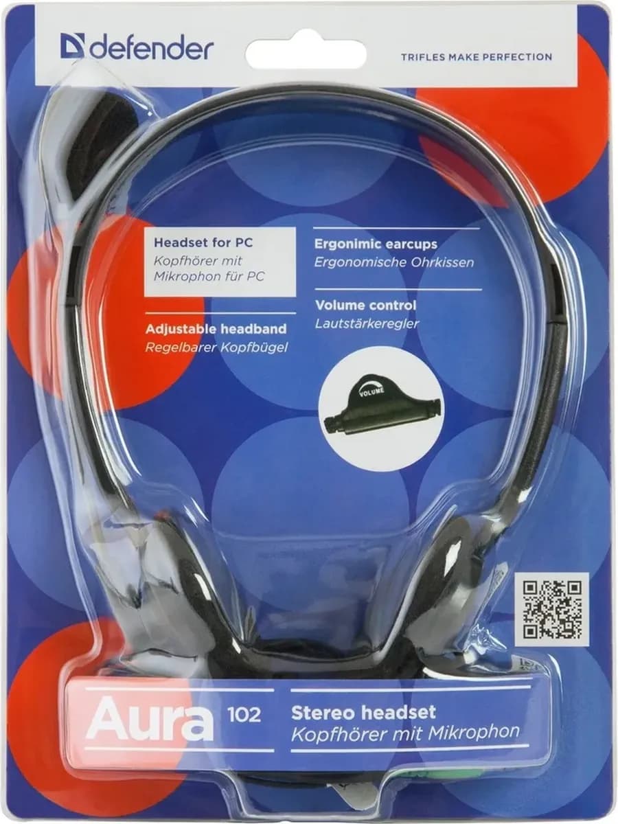 Гарнитура проводная Aura HN-102 (63102), черная