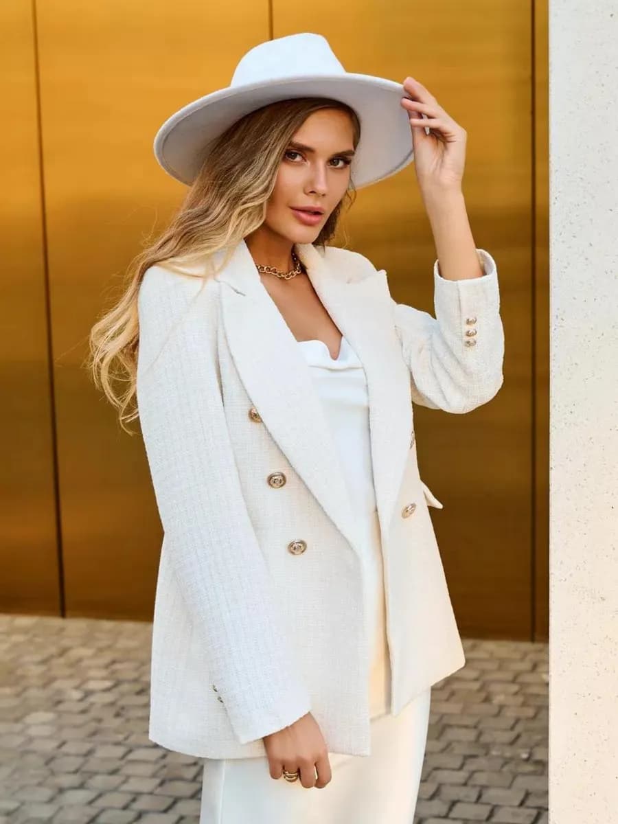 Пиджак твидовый приталенный