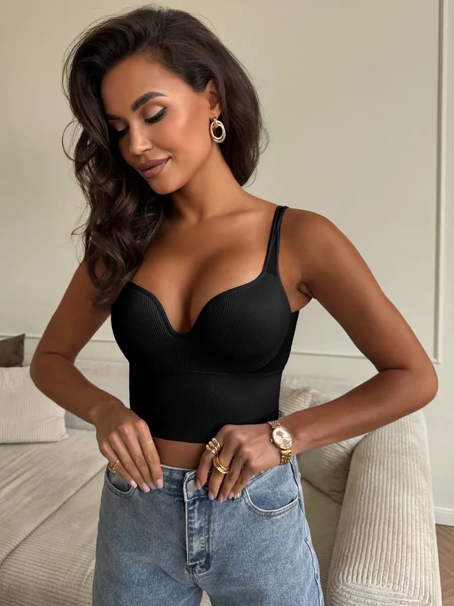 Топ пушап рубчик с чашками