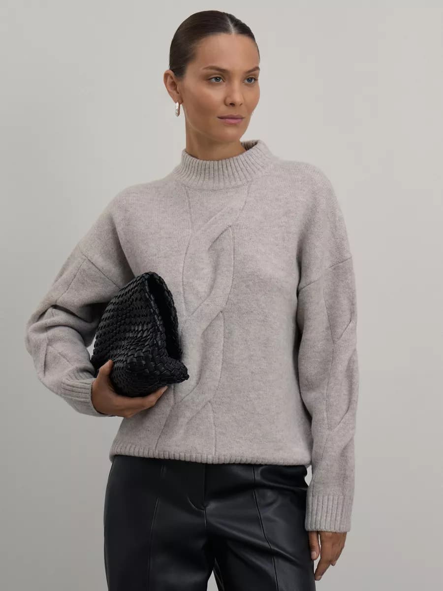 Джемпер вязаный с узором с шерстью