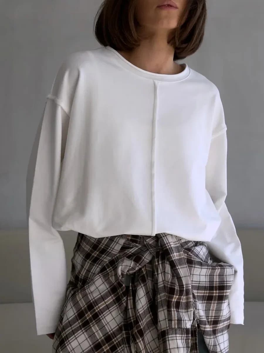 Лонгслив оверсайз рваный хлопок