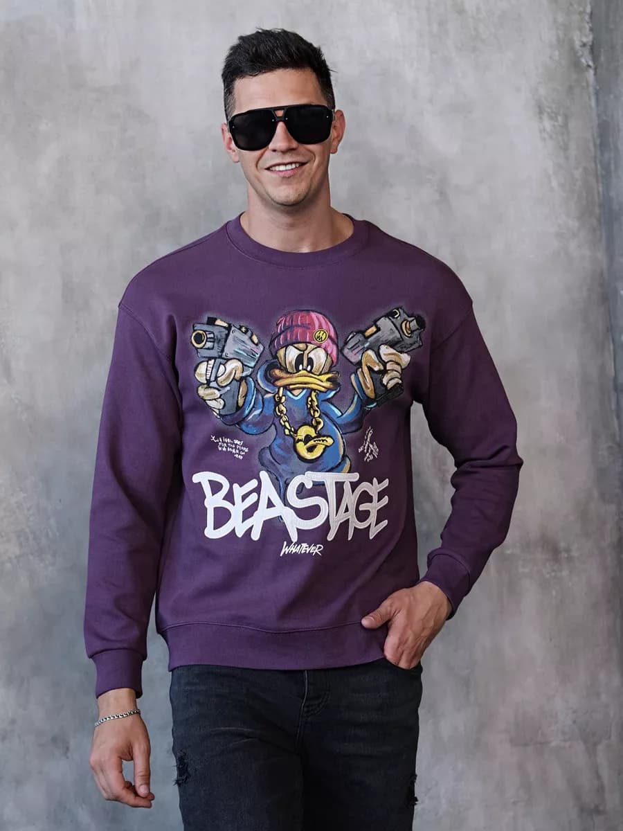 Толстовка оверсайз свитшот с принтом - фото 1