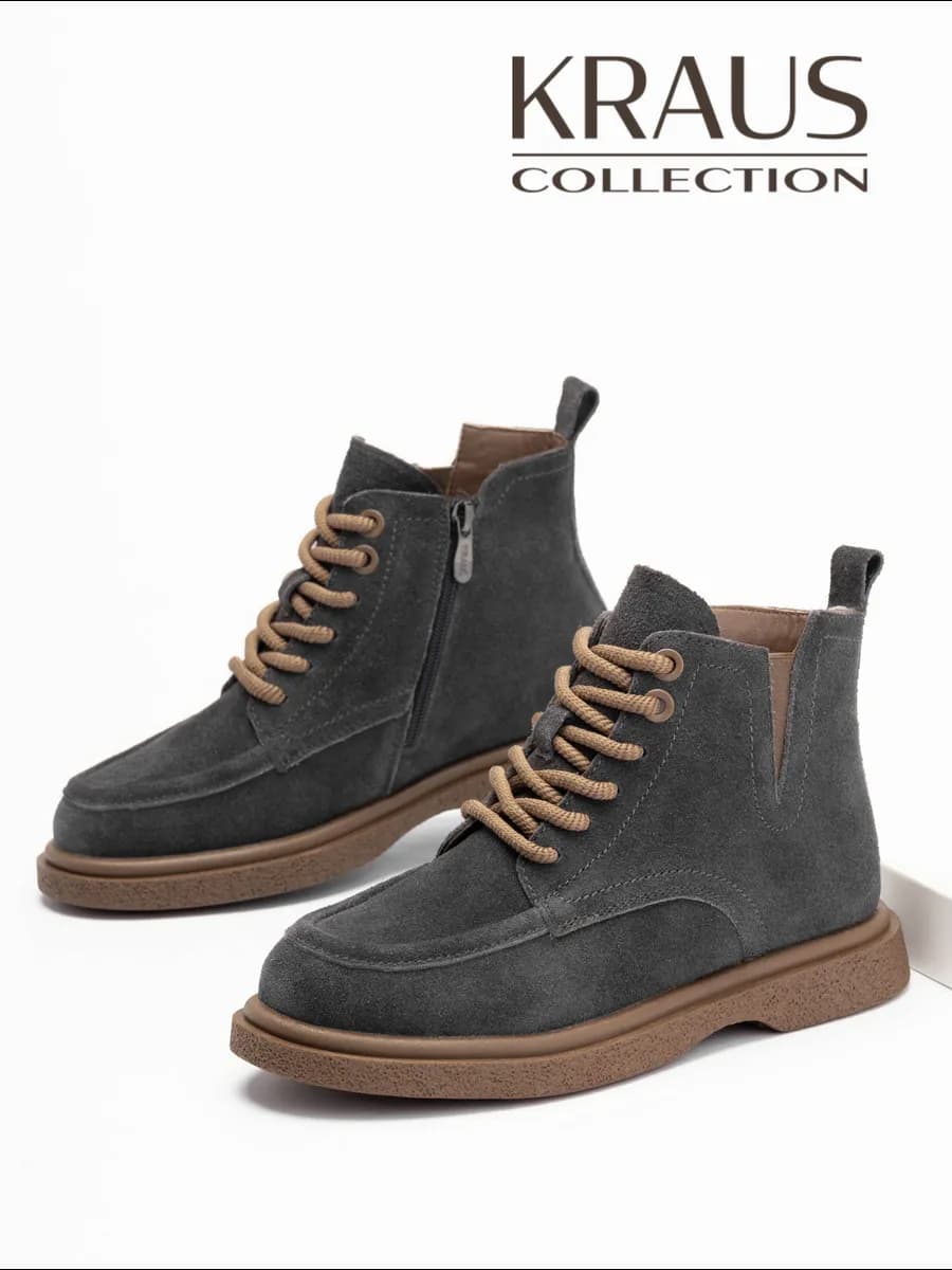 Ботинки женские зимние замшевые