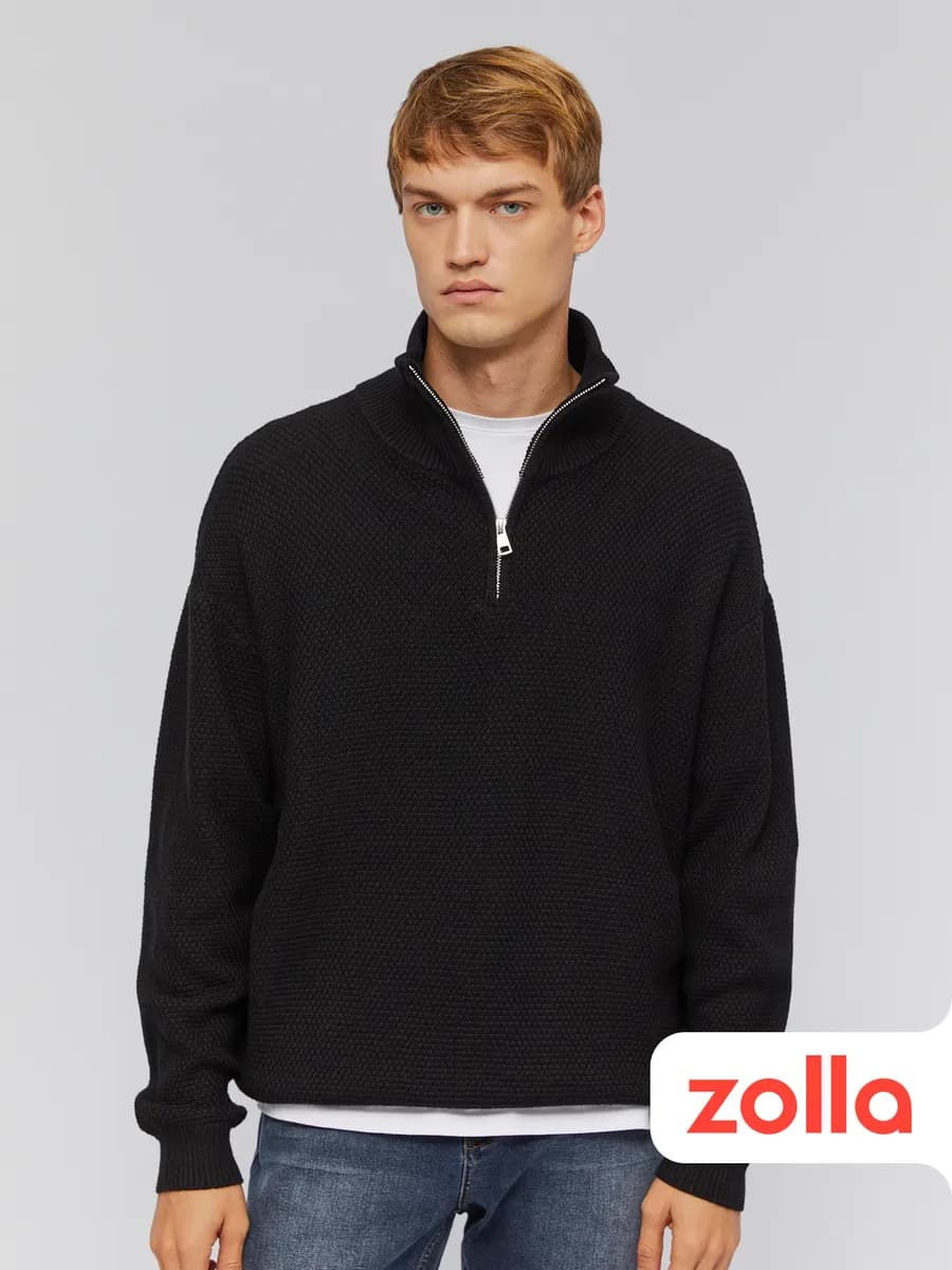 Мужской свитер с горлом на молнии - фото 1
