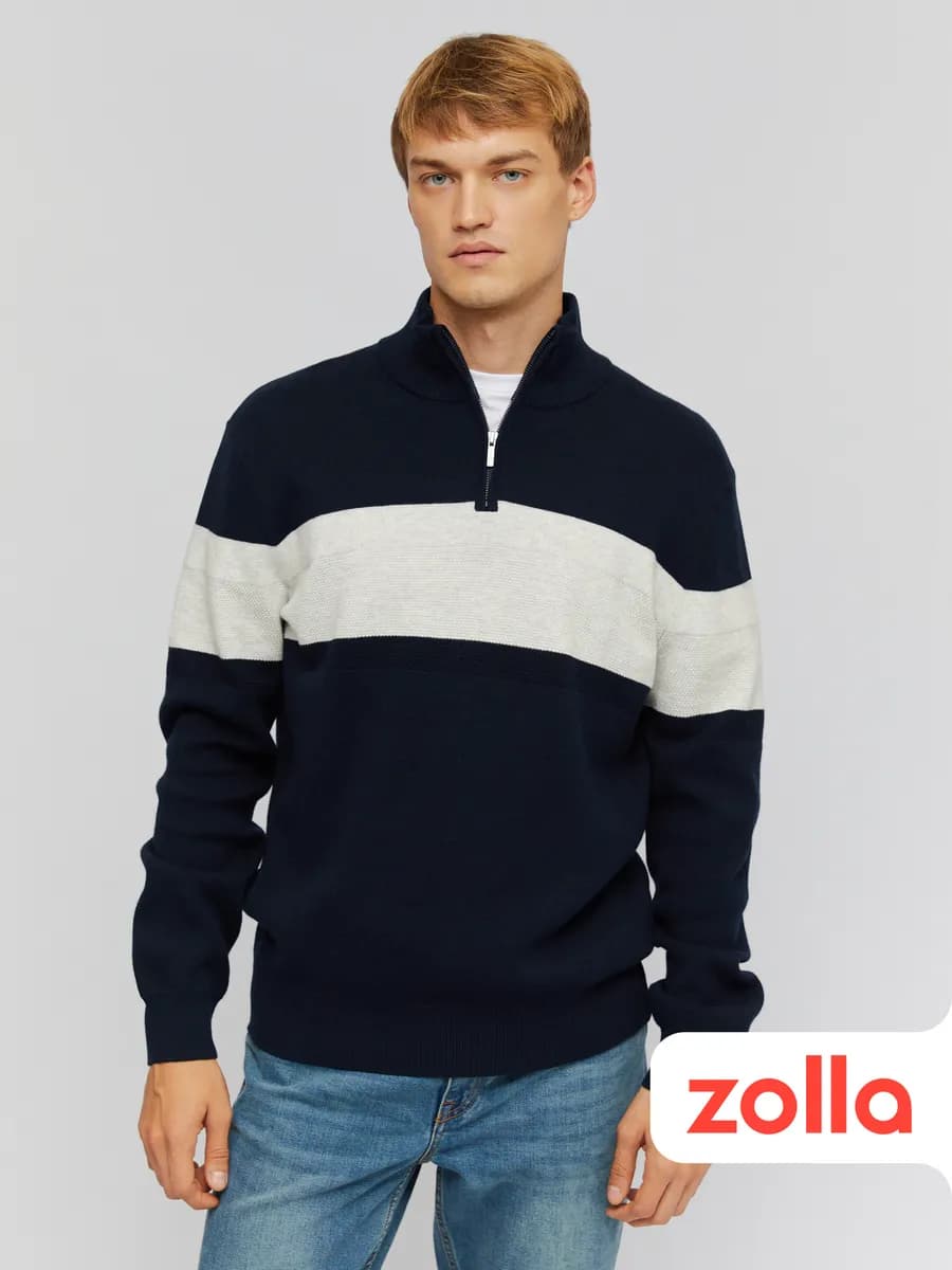 Мужской свитер с горлом на молнии