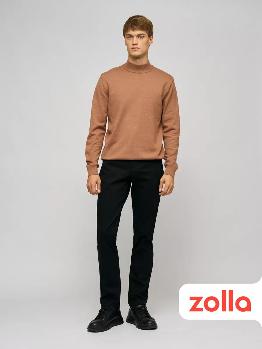 Тонкая мужская водолазка с воротником