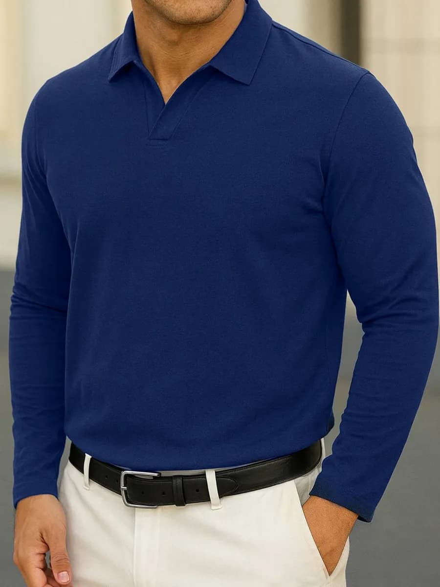 Футболка-поло с длинным рукавом