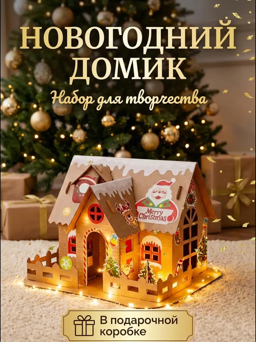 Новогодний домик подарочный набор для детей