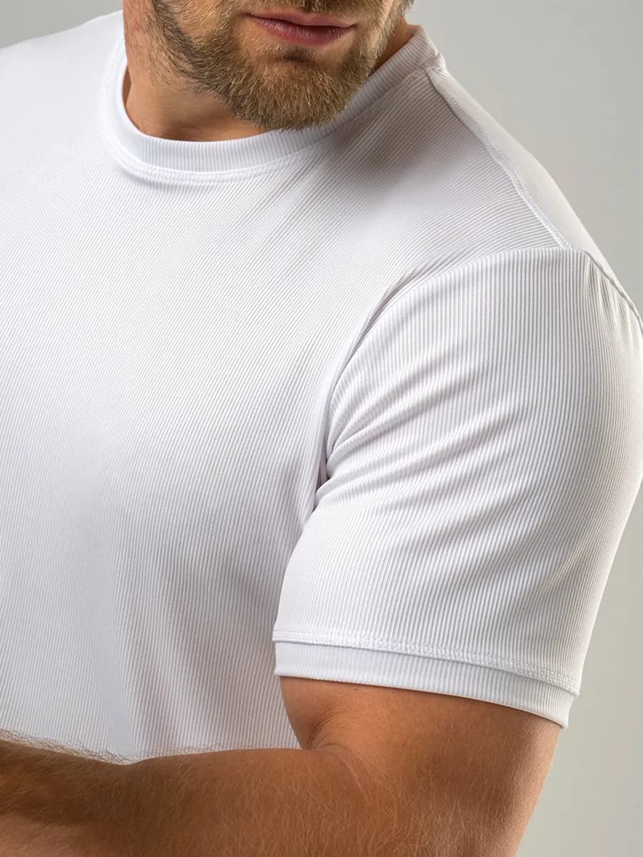 Футболка в рубчик спортивная однотонная