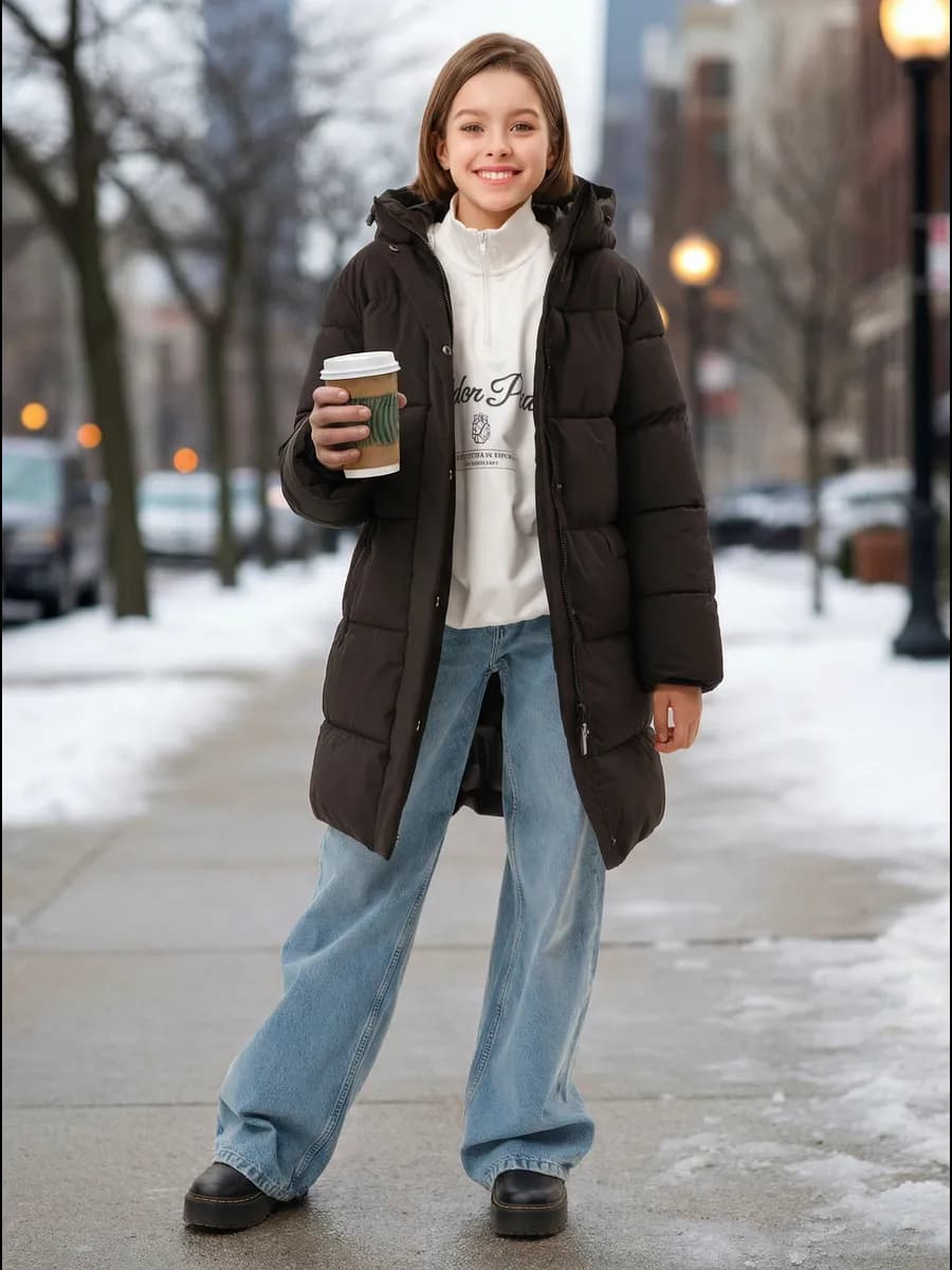 Зимний пуховик для подростка девочки