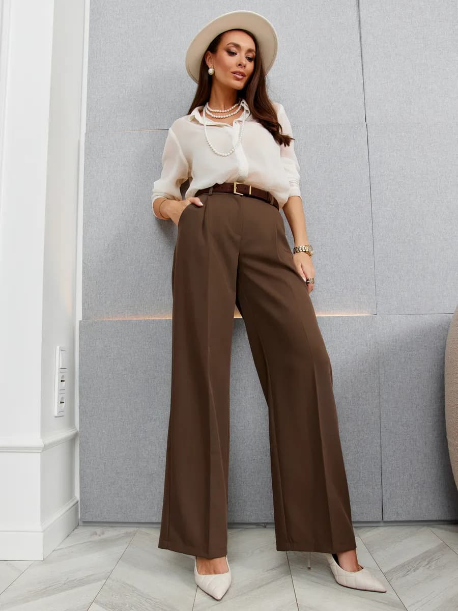 Брюки палаццо классические широкие