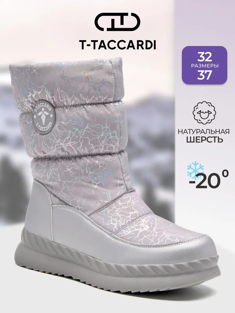 Дутики зимние с мехом на платформе детские