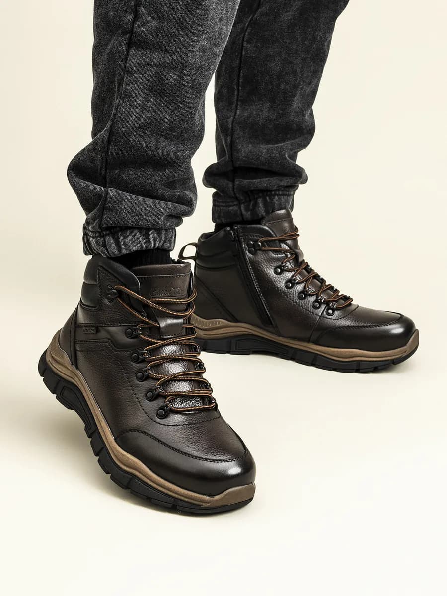 Ботинки кожаные теплые спортивные