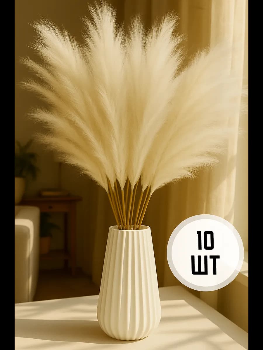 Искусственная пампасная трава сухоцветы - фото 1