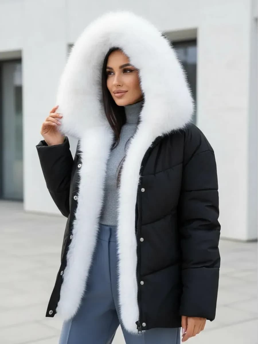 Куртка зимняя с мехом и капюшоном