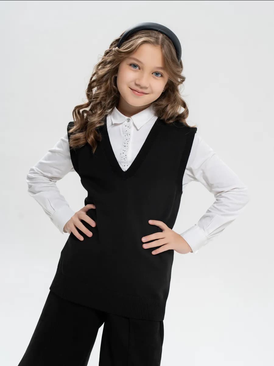 Жилетка школьная для девочки и мальчика вязаная