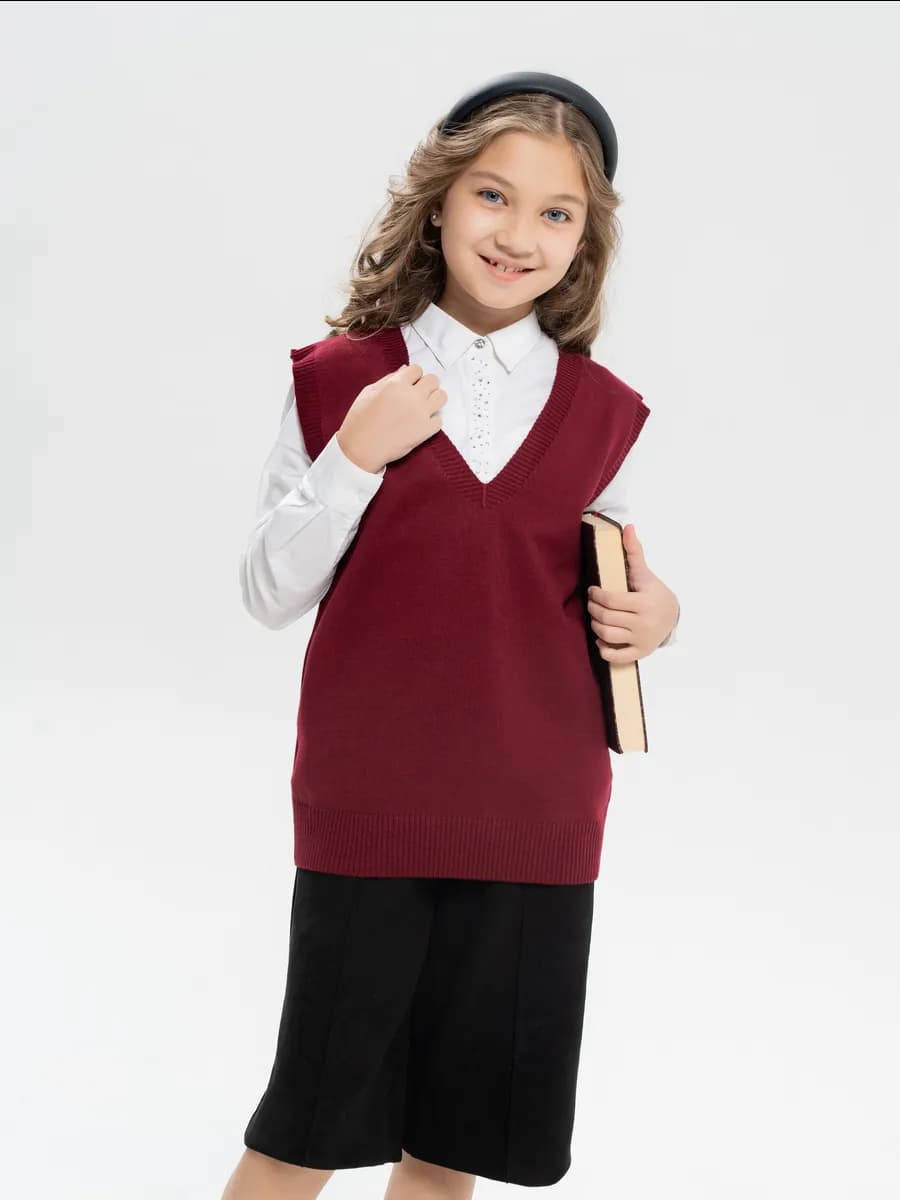 Жилетка школьная для девочки и мальчика вязаная