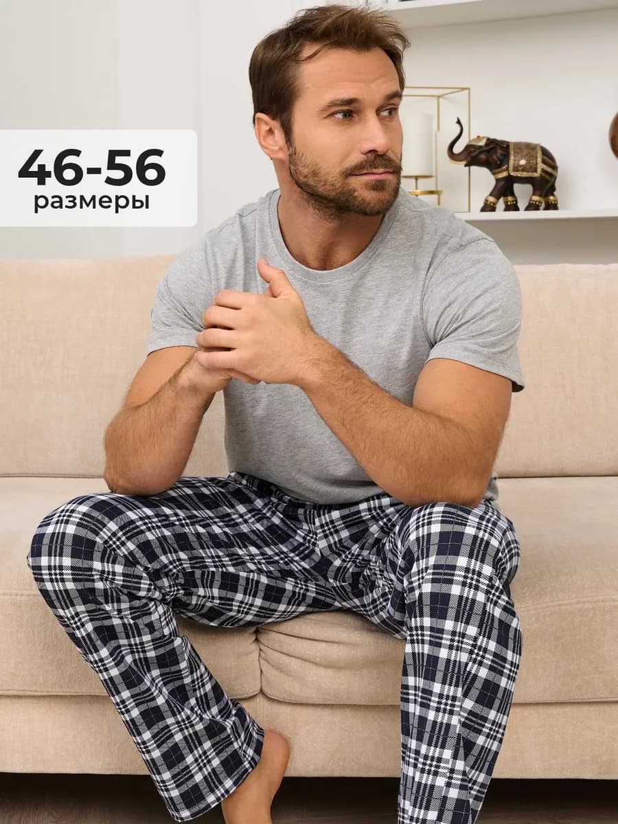 Пижама со штанами и футболкой домашний костюм