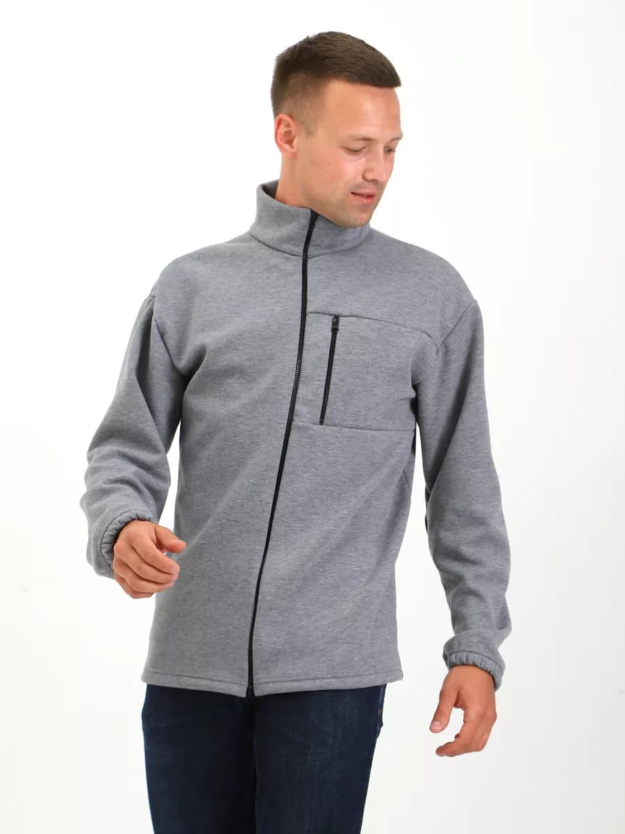 Толстовка на длинной молнии без капюшона