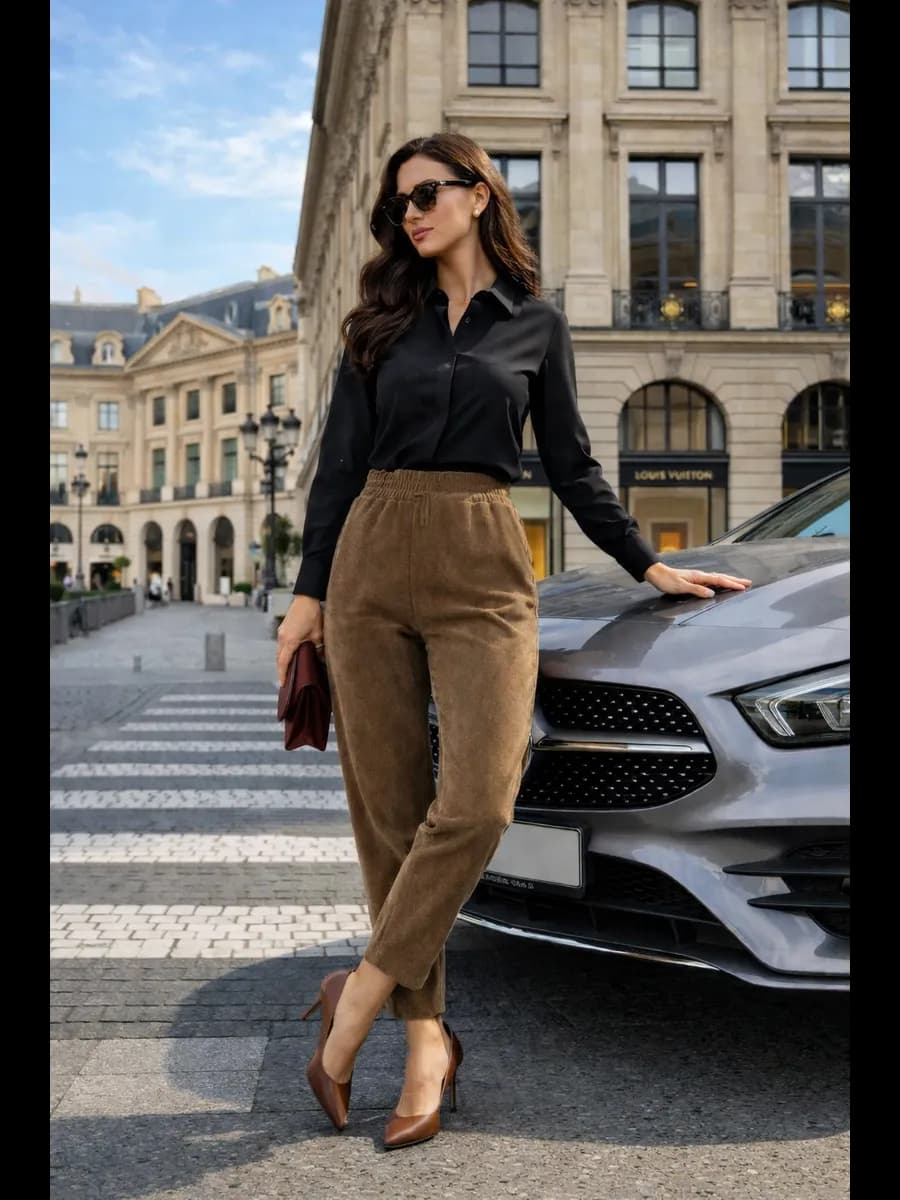 Брюки вельветовые женские