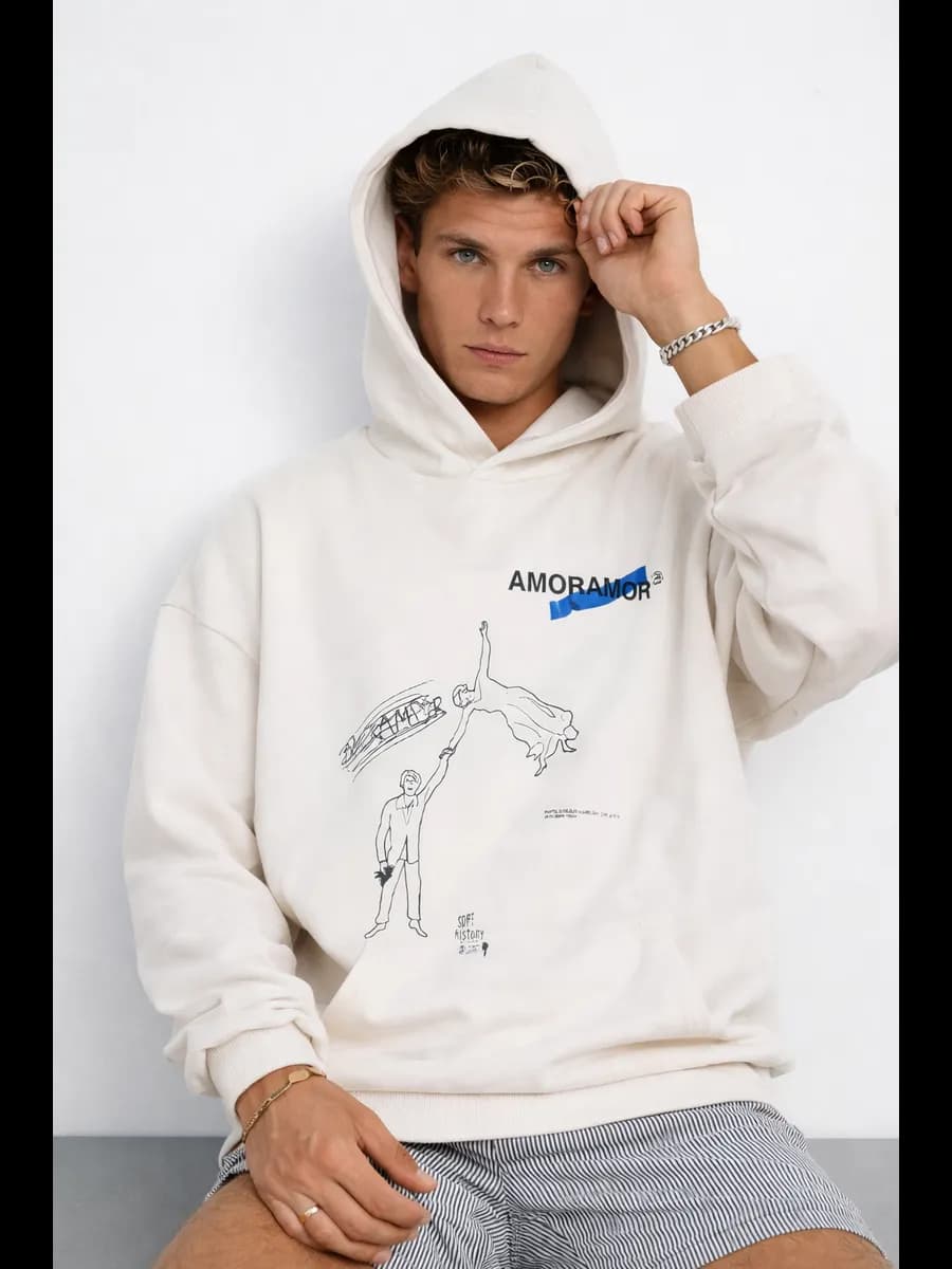 Худи оверсайз больших размеров с капюшоном без начеса