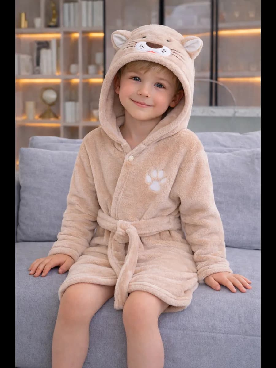 Халат детский махровый с капюшоном Тигренок