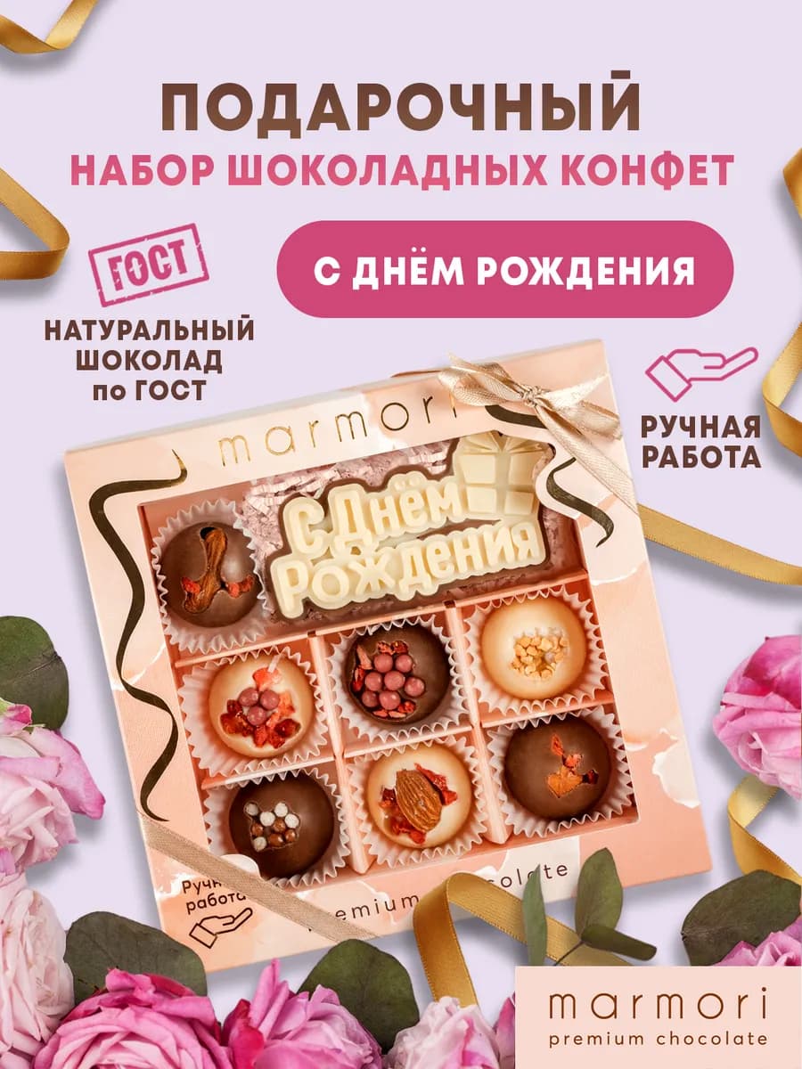 Подарок женщине на День рождения подарочный набор конфет