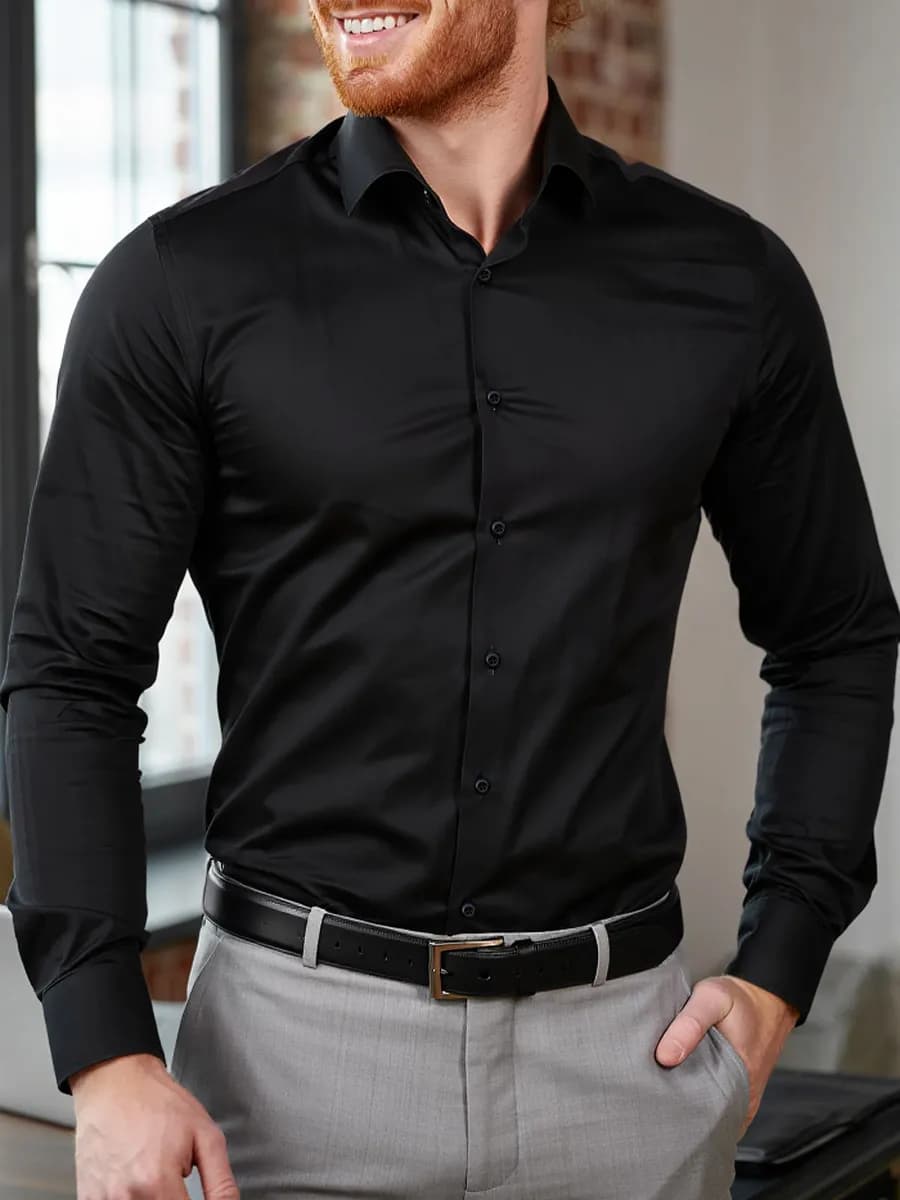 Рубашка с длинным рукавом приталенная классическая