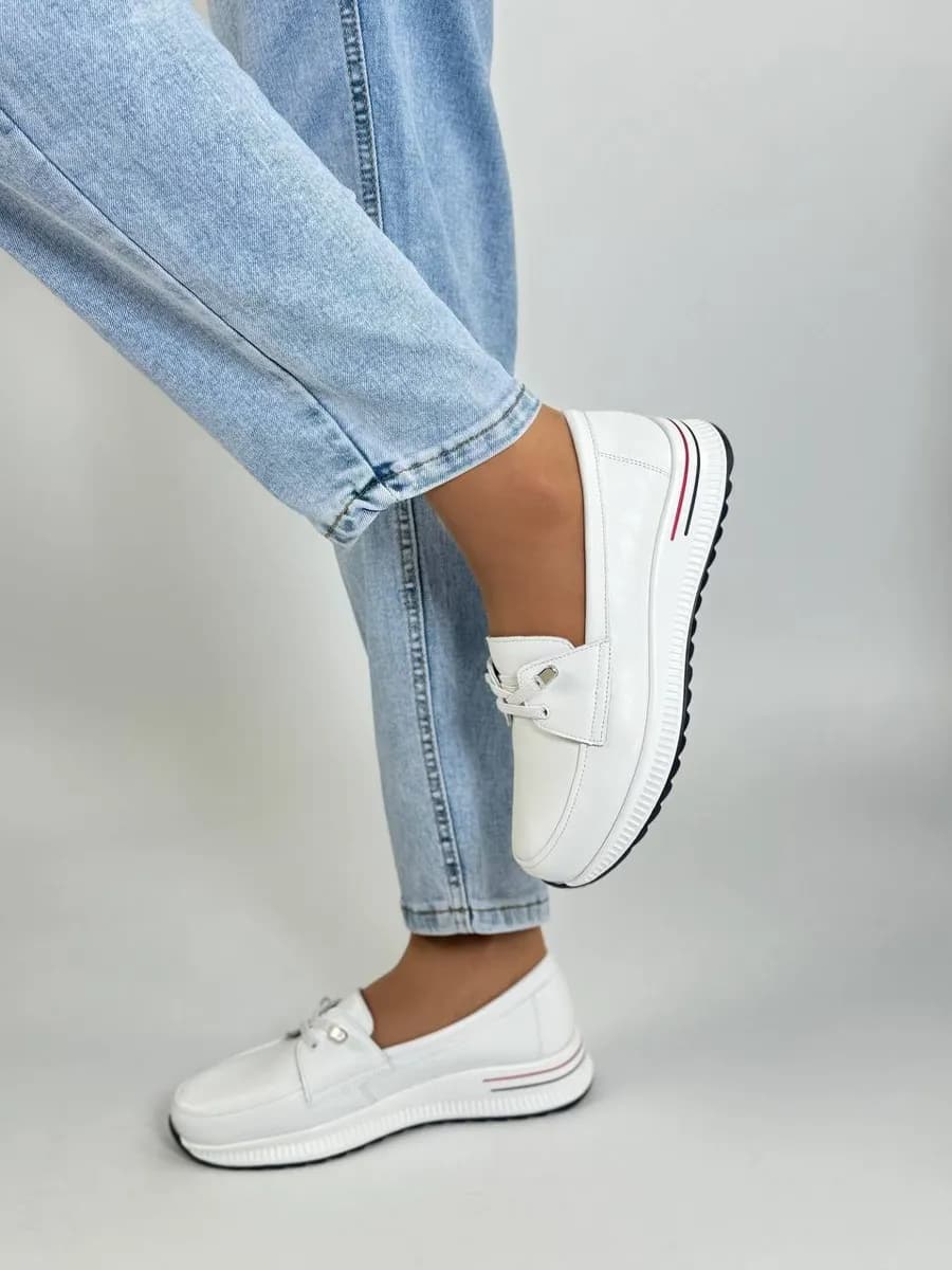 Мокасины женские осень туфли кожаные демисезонные