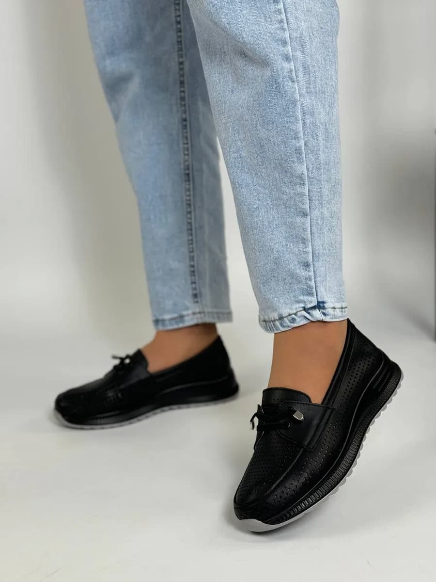 Мокасины женские демисезонные туфли кожаные на платформе