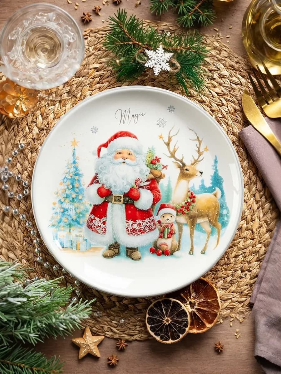 Тарелка доломит 21см Снежные забавы