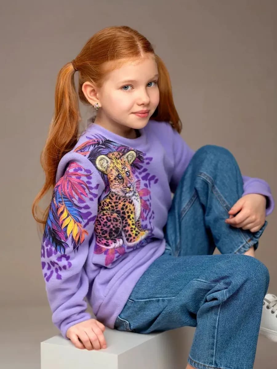 Свитшот теплый с принтом