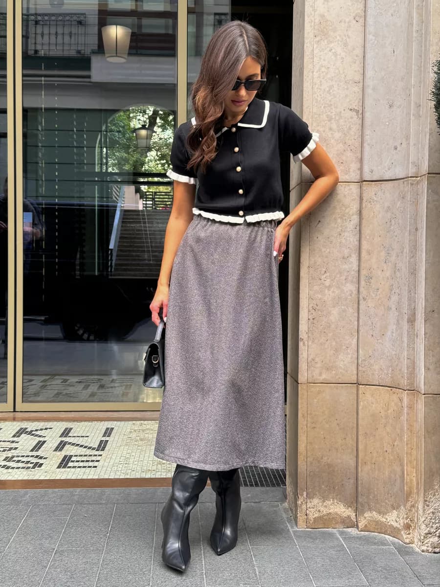 Юбка тёплая миди