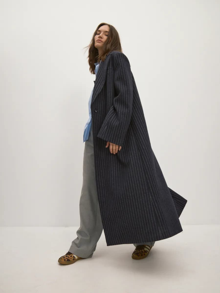 Пальто длинное оверсайз демисезонное зимнее