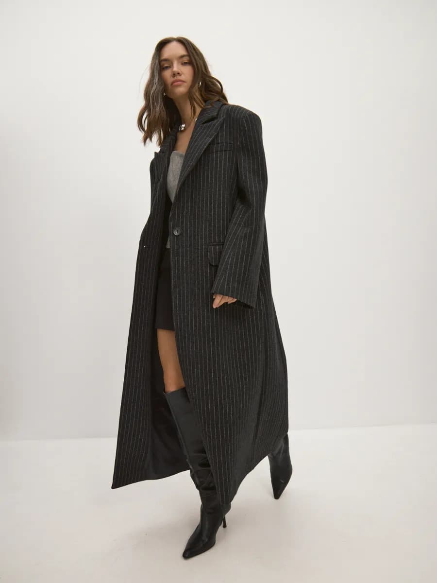 Пальто длинное оверсайз зимнее - фото 1