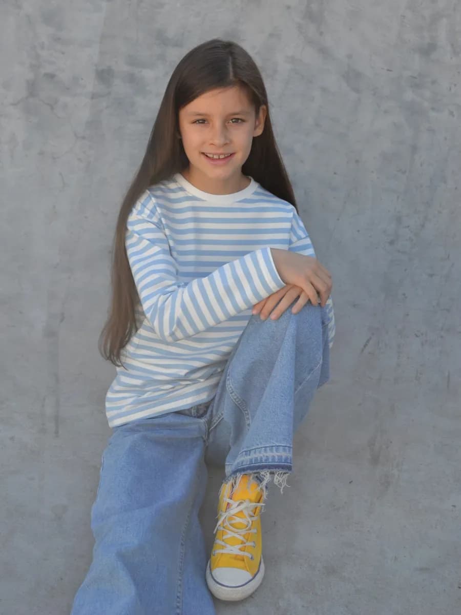 Лонгслив в полоску базовый тельняшка