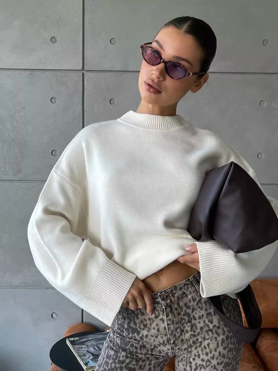 Джемпер тонкий вязаный оверсайз