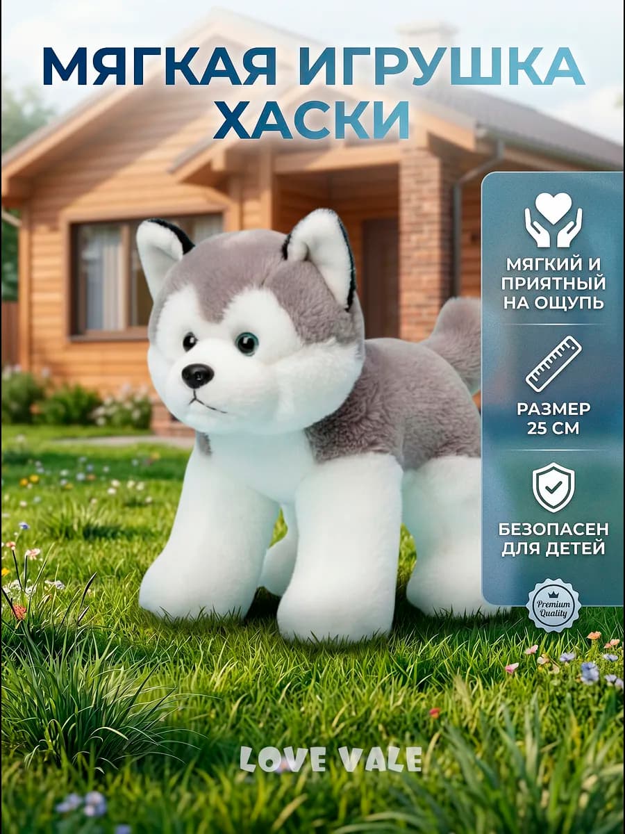 Мягкая игрушка Хаски 25 см