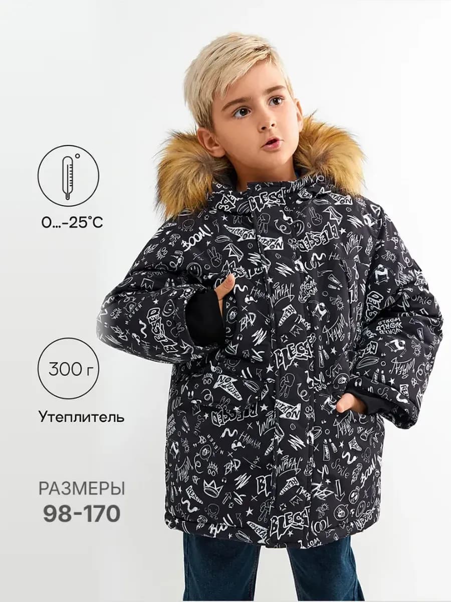 Куртка парка удлиненная зимняя с мехом