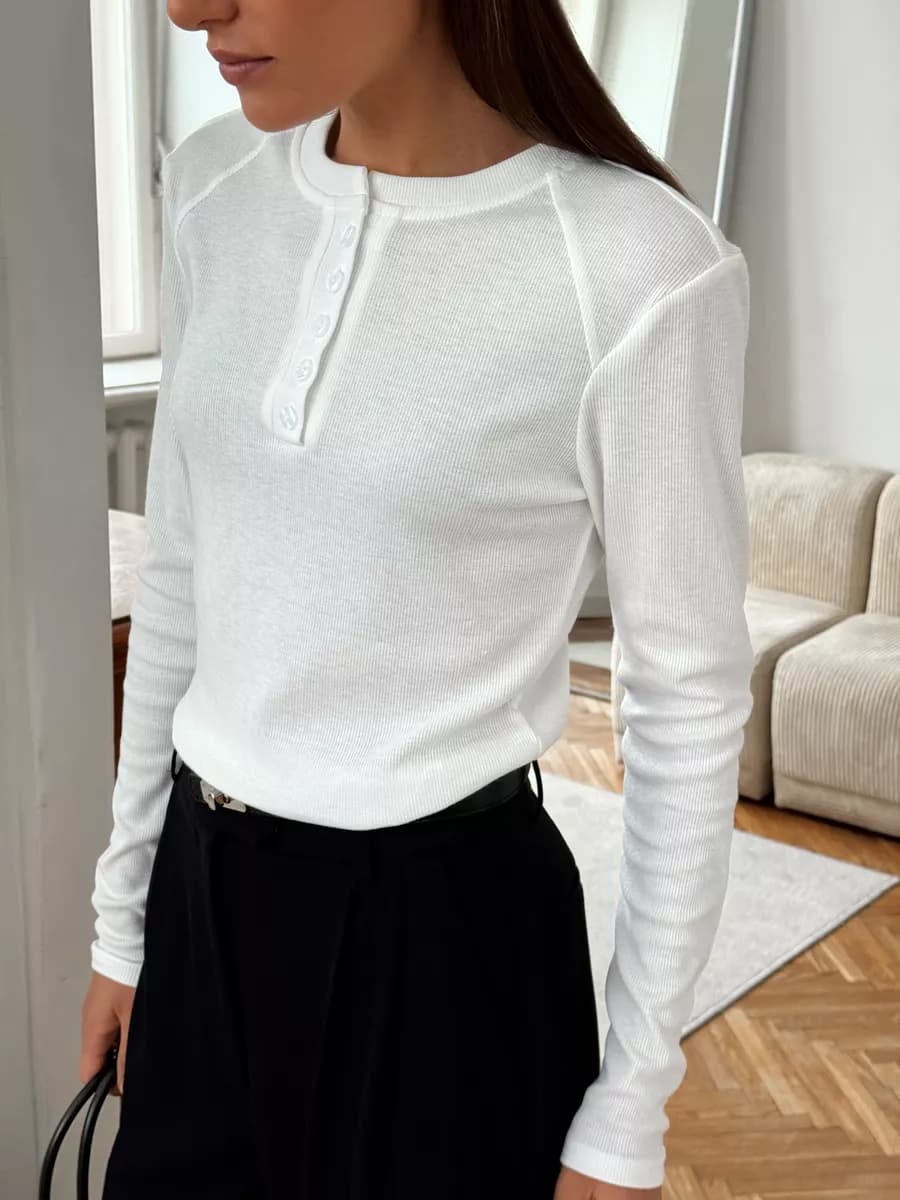 Облегающий лонгслив в рубчик