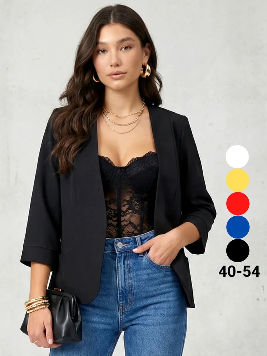 Пиджак укороченный классический летний жакет