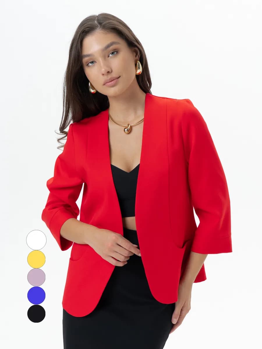 Пиджак укороченный классический летний жакет