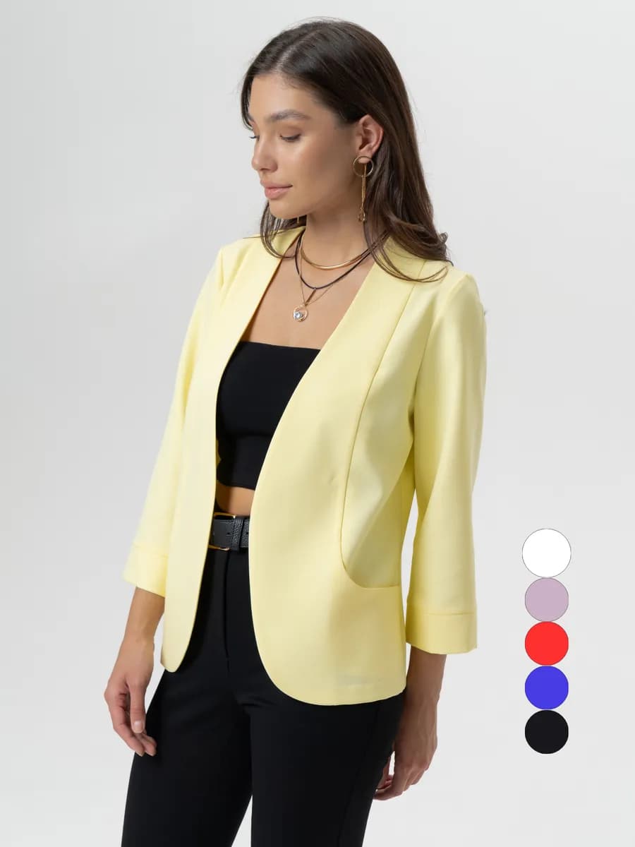 Пиджак укороченный классический летний жакет