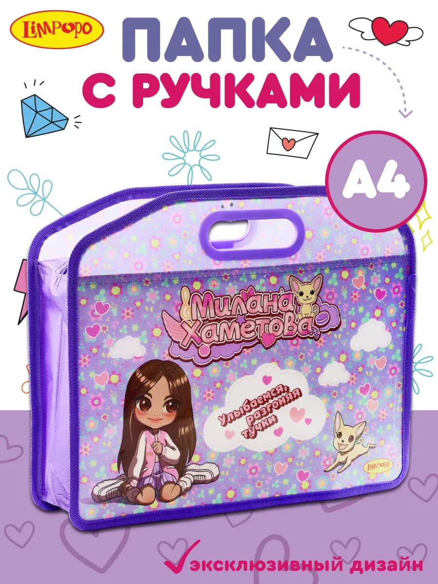 Папка школьная пластиковая для канцелярии А4 на молнии
